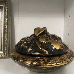 Antique Candy Holder Hand painted signed stangl